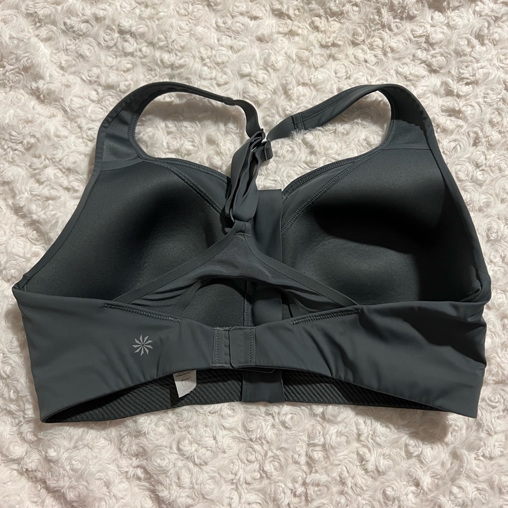 Teal Athleta Advance Front Zip Sports Bra D-DD - 34D
